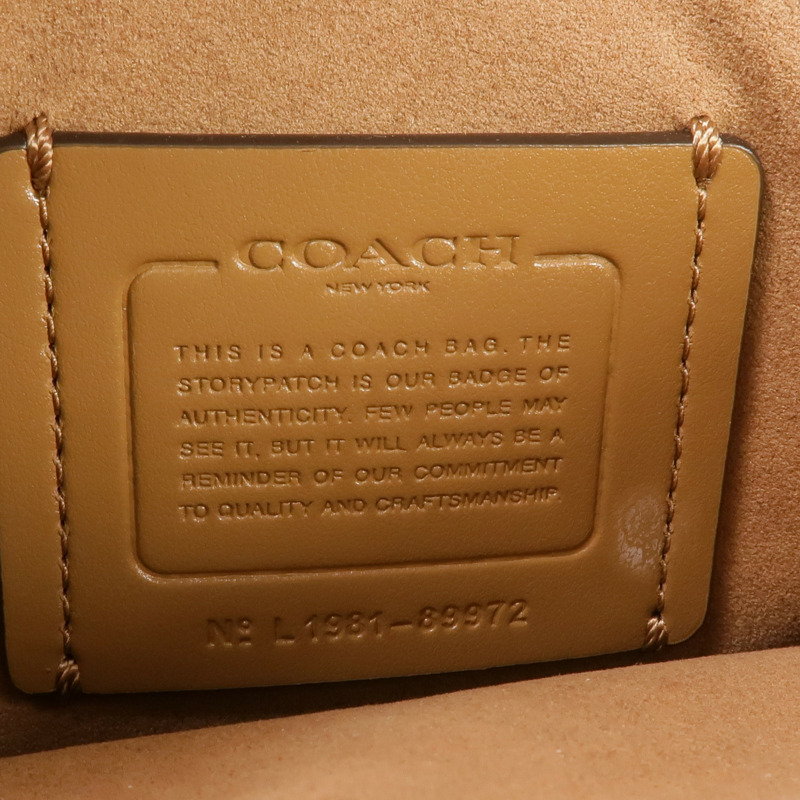 COACH 牛皮皮革2way Shoulder Bag銀扣手挽肩背兩用袋-13