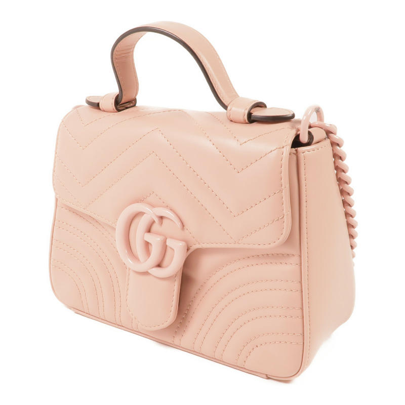 GUCCI 牛皮皮革GG Marmont銀扣手挽肩背兩用袋-2