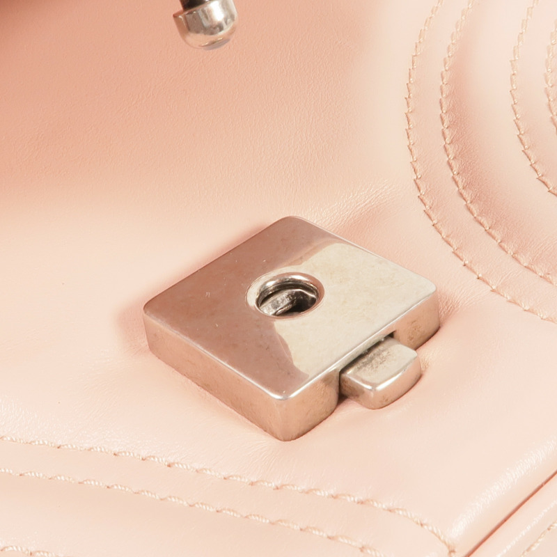 GUCCI 牛皮皮革GG Marmont銀扣手挽肩背兩用袋-10