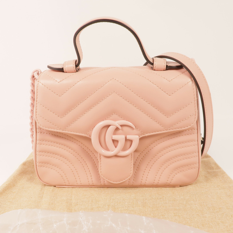 GUCCI 牛皮皮革GG Marmont銀扣手挽肩背兩用袋-16