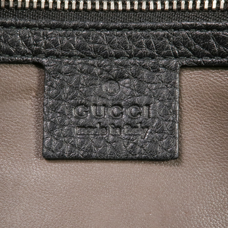 GUCCI 牛皮皮革Stud Bamboo Shoulder Bag銀扣鏈帶肩背袋-15
