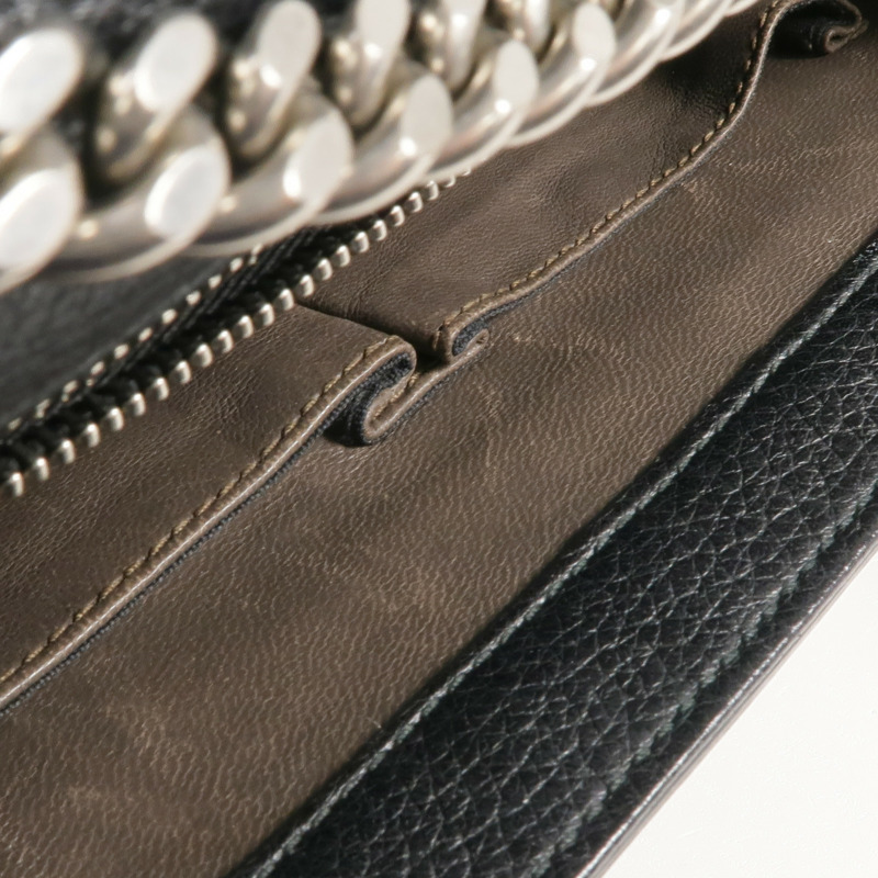 GUCCI 牛皮皮革Stud Bamboo Shoulder Bag銀扣鏈帶肩背袋-19