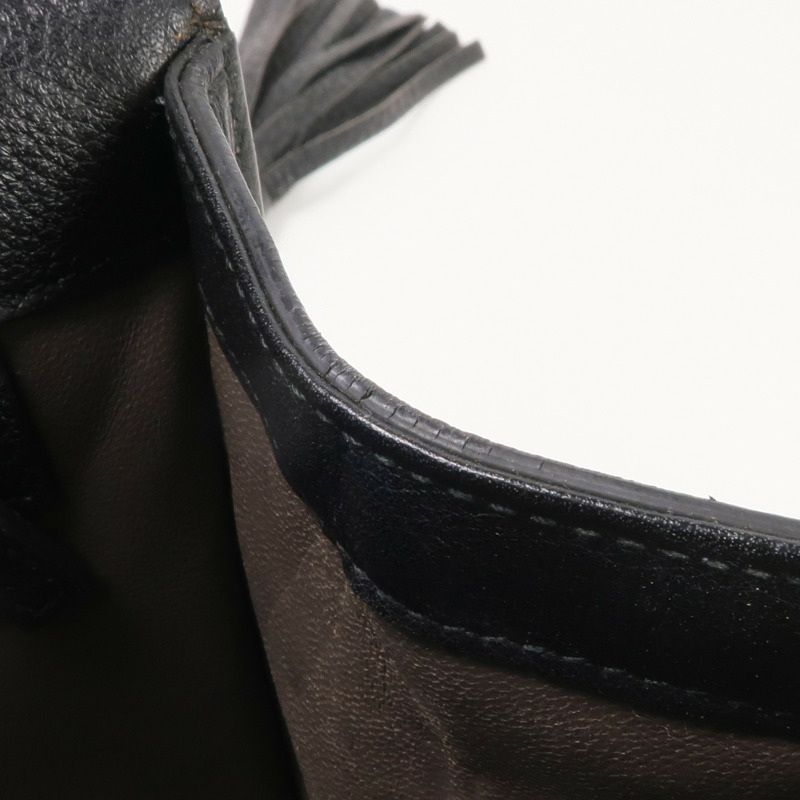 GUCCI 牛皮皮革Stud Bamboo Shoulder Bag銀扣鏈帶肩背袋-21