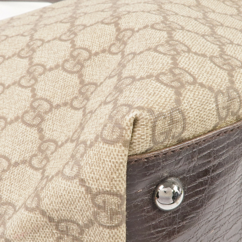 GUCCI 塗層帆布Supreme Tote Bag銀扣手挽袋-6