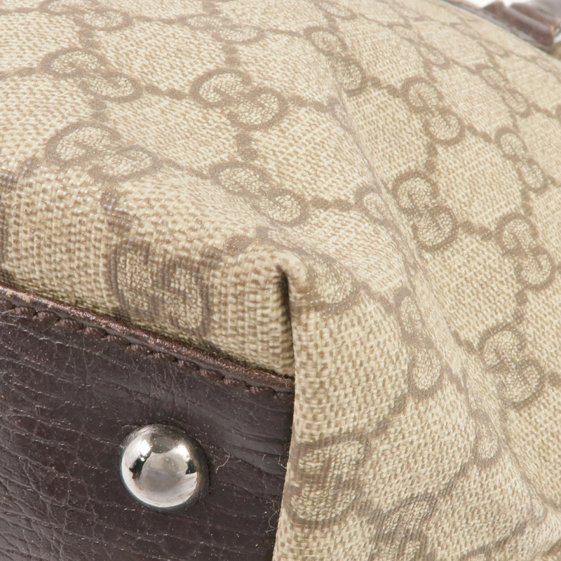 GUCCI 塗層帆布Supreme Tote Bag銀扣手挽袋-7