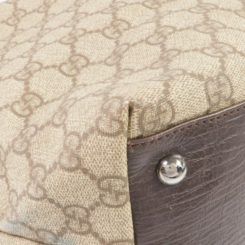 GUCCI 塗層帆布Supreme Tote Bag銀扣手挽袋-8