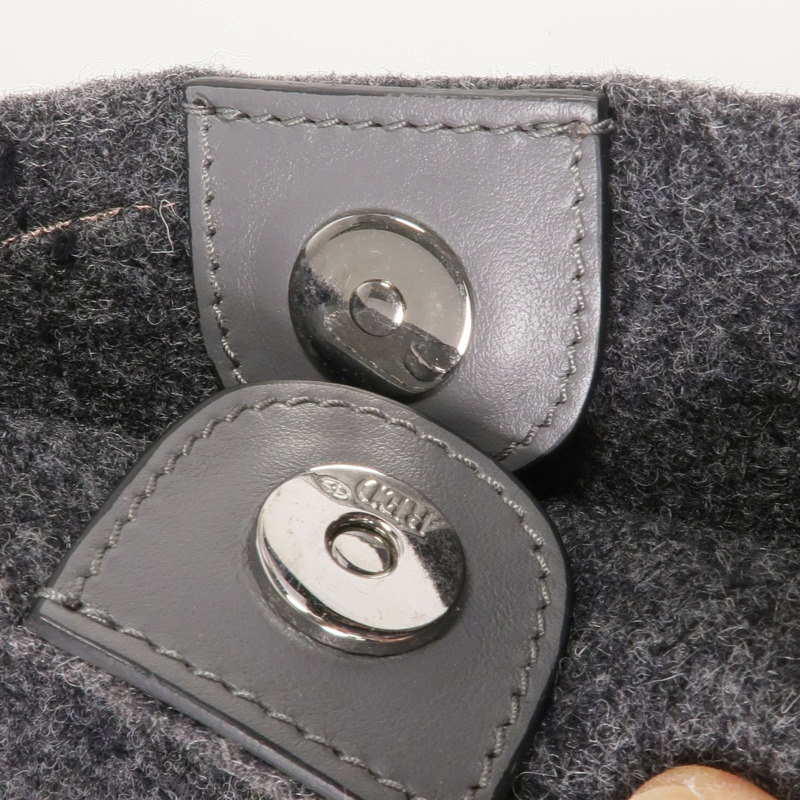 Valentino 毛氈Tote Bag銀扣手挽袋-12