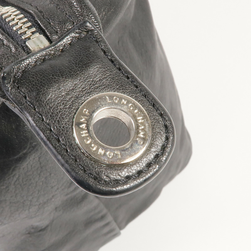 Longchamp 牛皮皮革2 Way Shoulder銀扣手挽肩背兩用袋-9