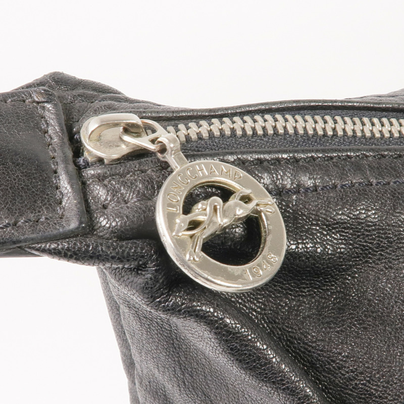 Longchamp 牛皮皮革2 Way Shoulder銀扣手挽肩背兩用袋-11