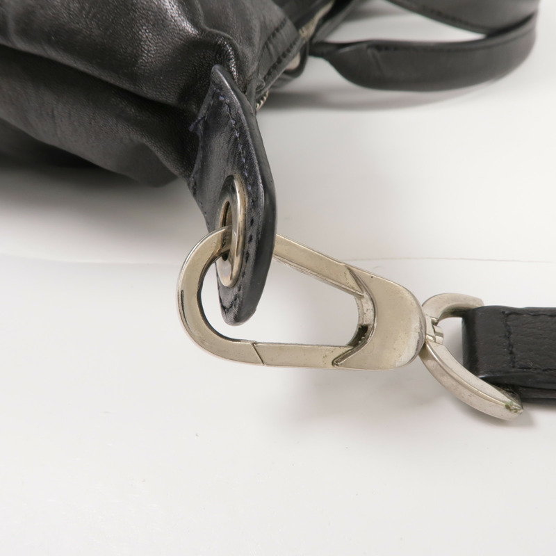 Longchamp 牛皮皮革2 Way Shoulder銀扣手挽肩背兩用袋-24