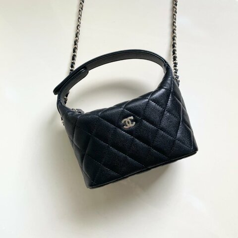 全新 CHANEL 飯盒包 黑金 荔枝牛皮 小C釦