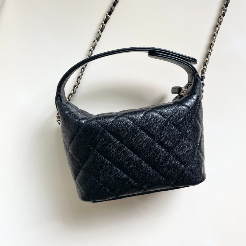 全新 CHANEL 飯盒包 黑金 荔枝牛皮 小C釦-1