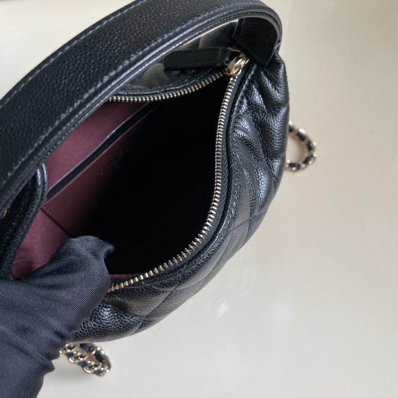 全新 CHANEL 飯盒包 黑金 荔枝牛皮 小C釦-2