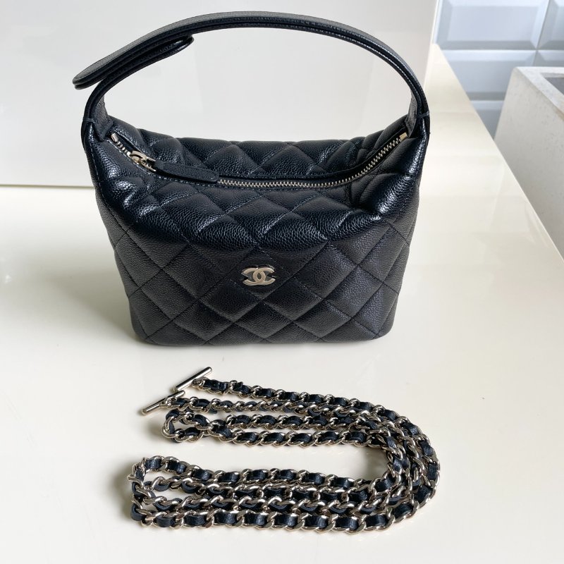 全新 CHANEL 飯盒包 黑金 荔枝牛皮 小C釦-4