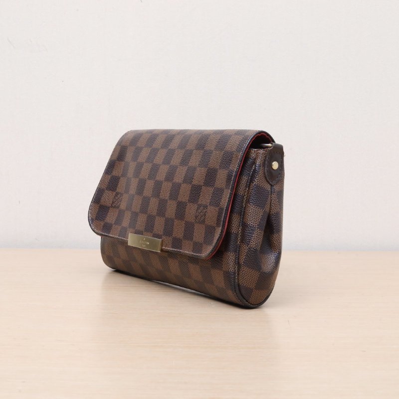 LOUIS VUITTON Favorite小號24棕色棋盤格PVC2014肩背包-2