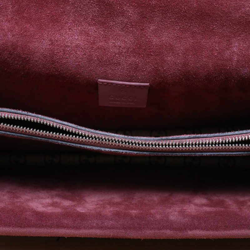 GUCCI Dionysus酒神中號28天竺葵印花老花PVC銀扣肩背包-3