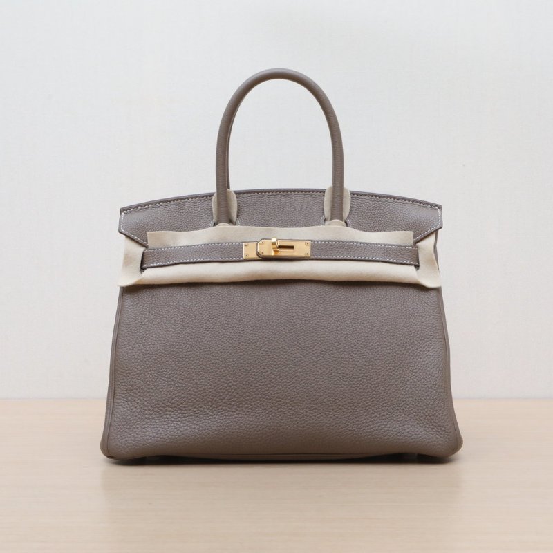 HERMES Birkin3018大象灰Togo皮Y刻金扣肩背包-1