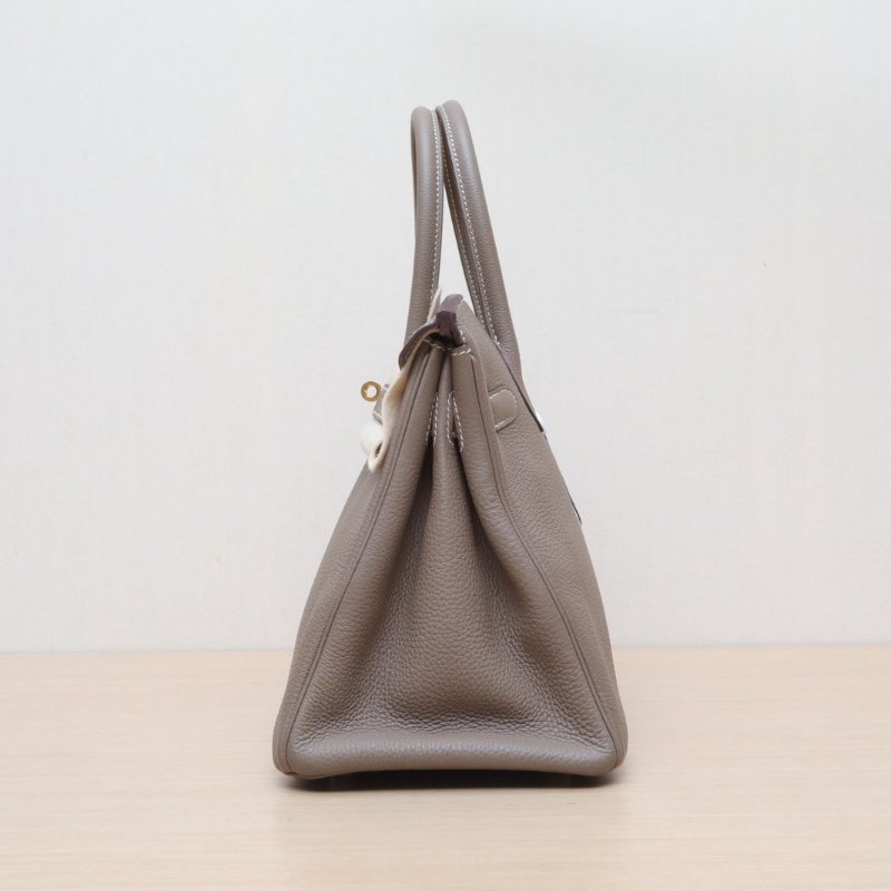 HERMES Birkin3018大象灰Togo皮Y刻金扣肩背包-4