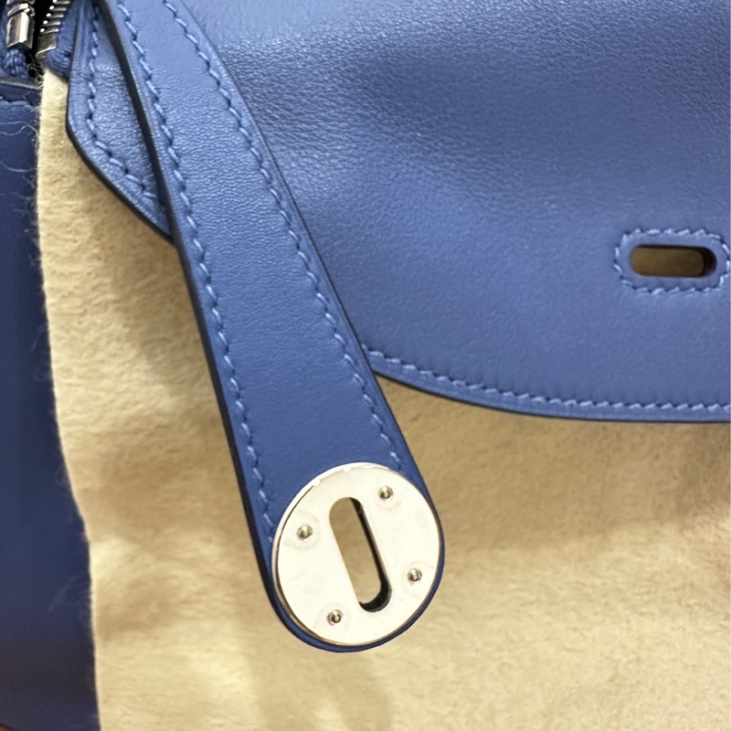 ꧁ Hermès🔹Lindy 30 編織背帶款🔹寶石藍꧂-11