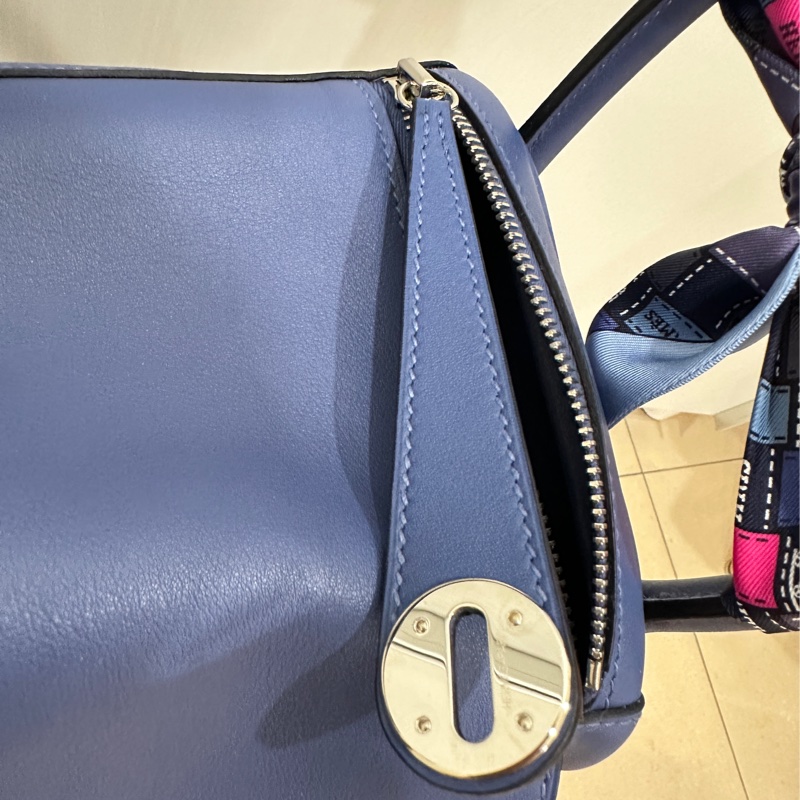 ꧁ Hermès🔹Lindy 30 編織背帶款🔹寶石藍꧂-14