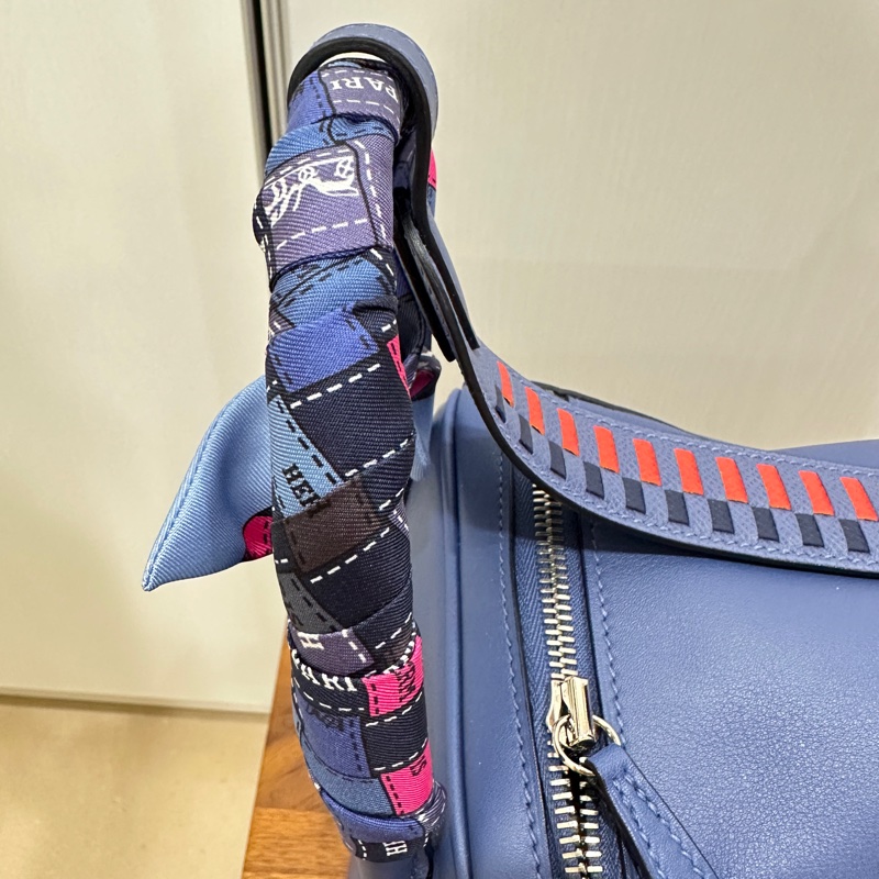 ꧁ Hermès🔹Lindy 30 編織背帶款🔹寶石藍꧂-15