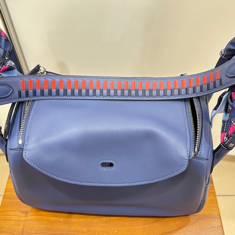 ꧁ Hermès🔹Lindy 30 編織背帶款🔹寶石藍꧂-17