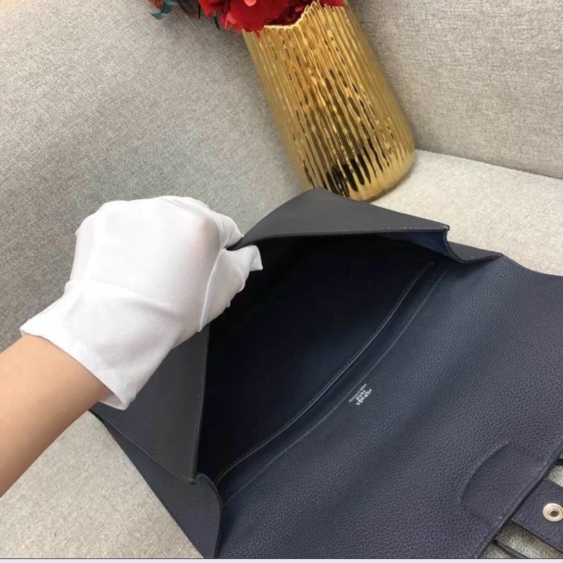 Hermes愛馬sac a depeches29午夜藍銀扣單肩斜挎手包Z刻,一包多用途-3