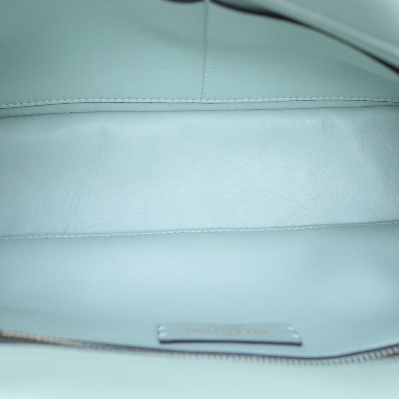 VALENTINO 綠色羊皮金扣Romanstud大鉚釘手提單肩包肩背包-3