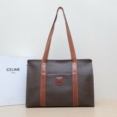 CELINE 老花PVC金扣中古托特包肩背包