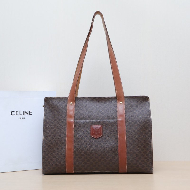 CELINE 老花PVC金扣中古托特包肩背包-0