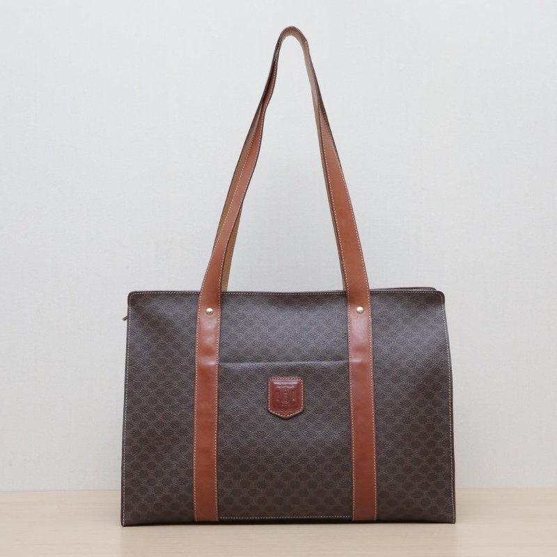 CELINE 老花PVC金扣中古托特包肩背包-1