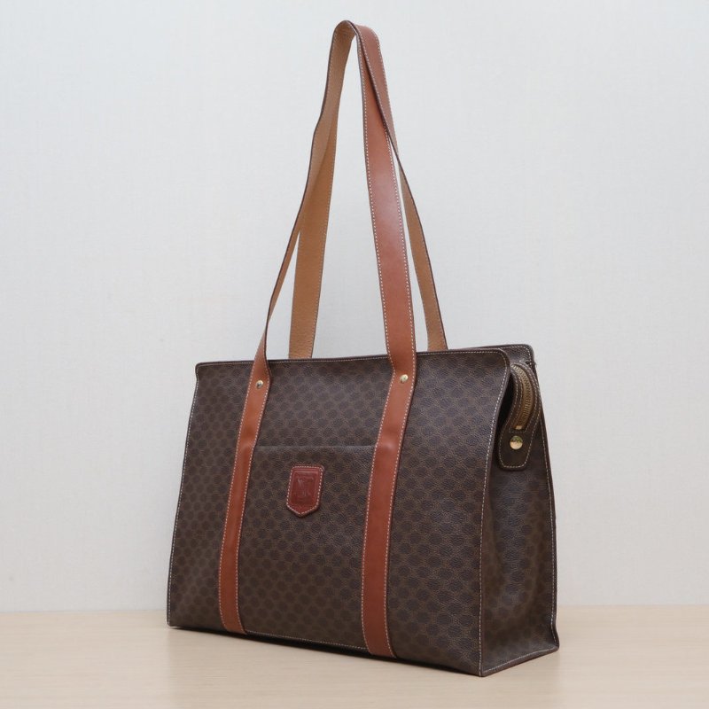 CELINE 老花PVC金扣中古托特包肩背包-3