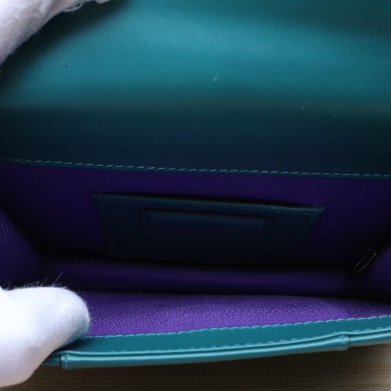 BVLGARI SerpentiForever鏈條蛇頭包方版20綠色牛皮肩背包-3