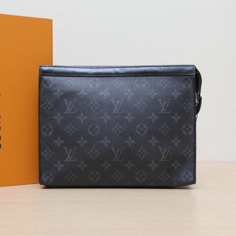 LOUIS VUITTON POCHETTEVOYAGE手拿包中號27黑色PVC2017肩背包