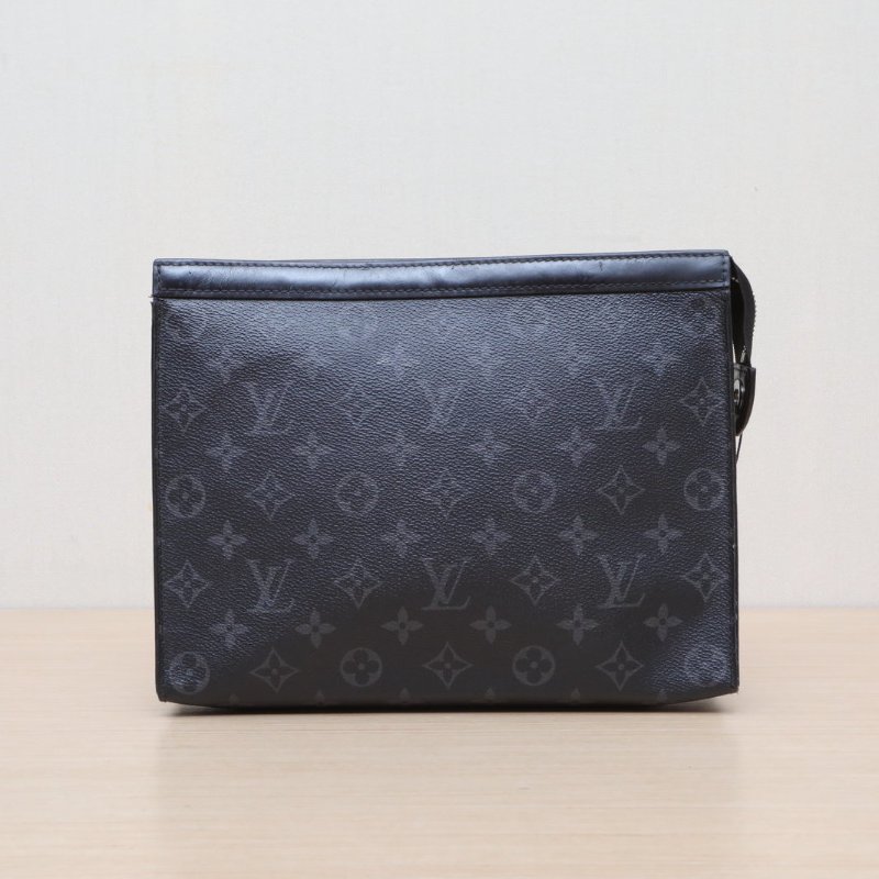 LOUIS VUITTON POCHETTEVOYAGE手拿包中號27黑色PVC2017肩背包-1