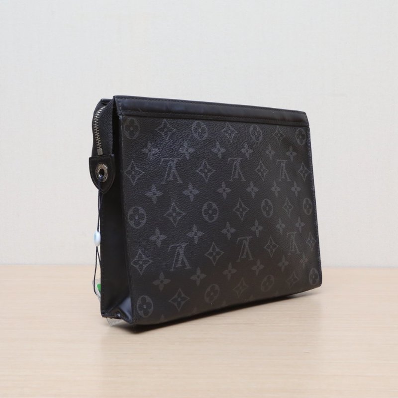 LOUIS VUITTON POCHETTEVOYAGE手拿包中號27黑色PVC2017肩背包-4