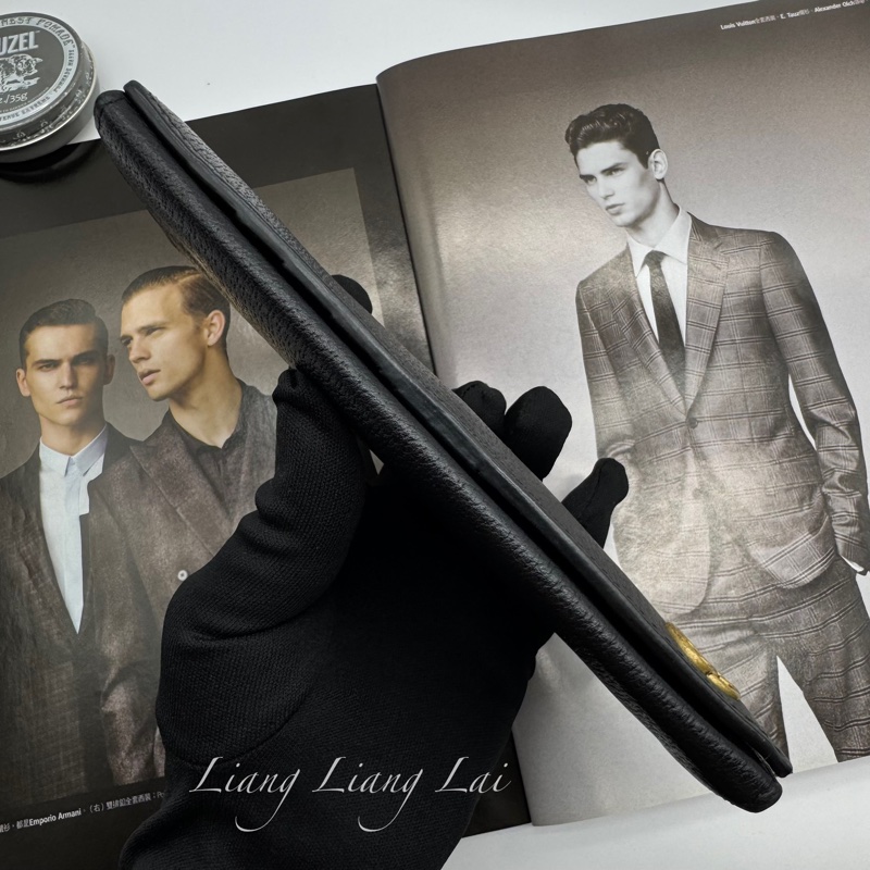 GUCCI GG Marmont 荔枝紋黑色扣式長夾-18