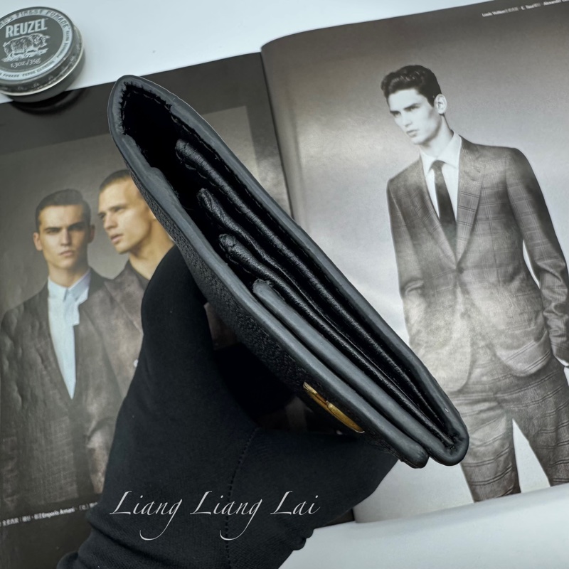 GUCCI GG Marmont 荔枝紋黑色扣式長夾-19