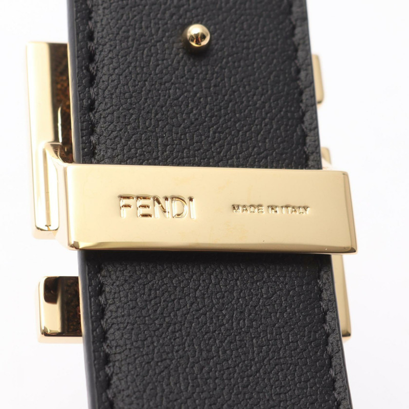 FENDI FF 方形皮帶 7C0424AGR9F18I095 皮革 棕色 黑色 全新 男士 雙面可用-3