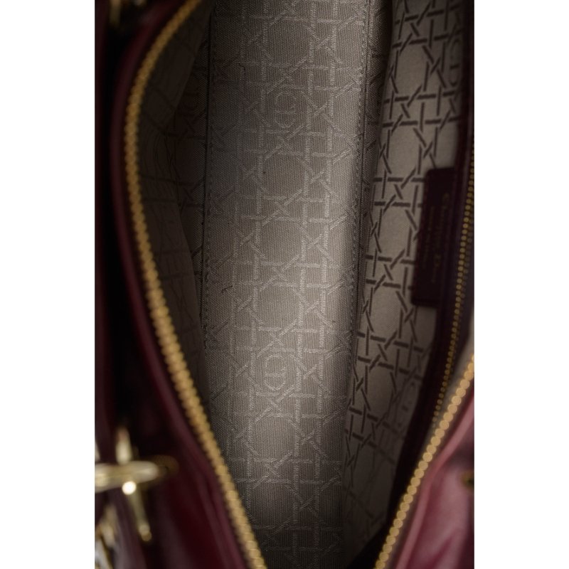 DIOR迪奧Lady Dior大型Cannage籐格紋羊皮包-4