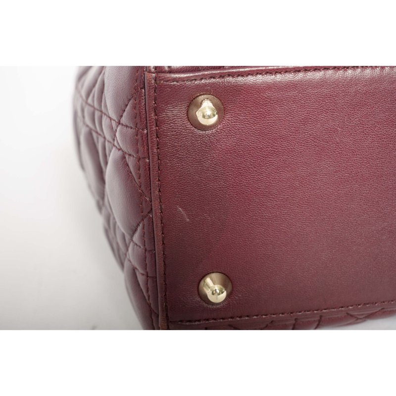 DIOR迪奧Lady Dior大型Cannage籐格紋羊皮包-6