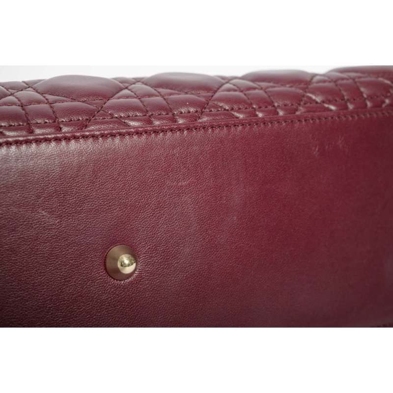 DIOR迪奧Lady Dior大型Cannage籐格紋羊皮包-7