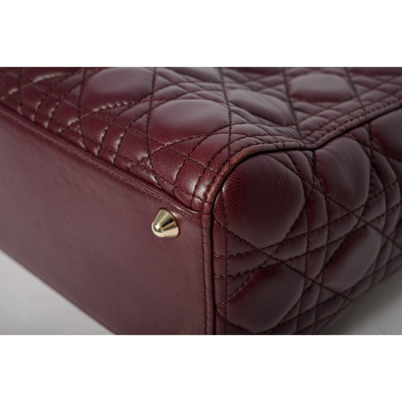 DIOR迪奧Lady Dior大型Cannage籐格紋羊皮包-8