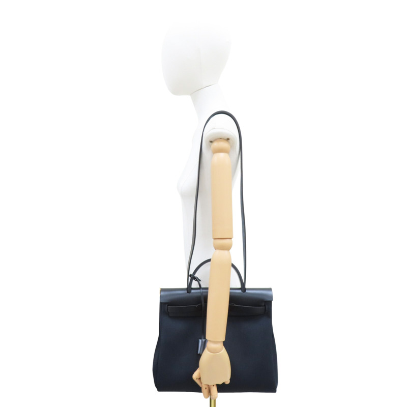 黑色 帆布 Herbag Zip 31 肩背包 K刻【HERMES 愛馬仕】-9
