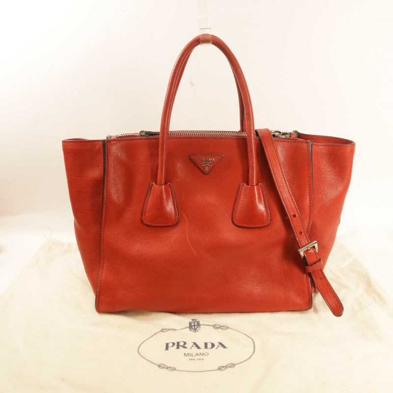 紅色 牛皮 两用包【PRADA 普拉達】-7