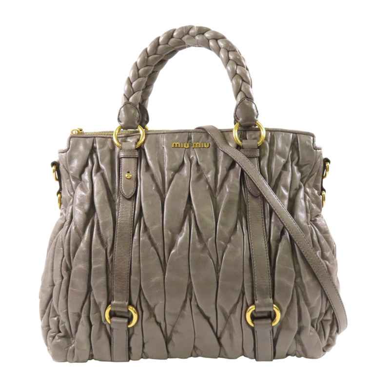 灰色 牛革 兩用包【MIU MIU 繆繆】-0