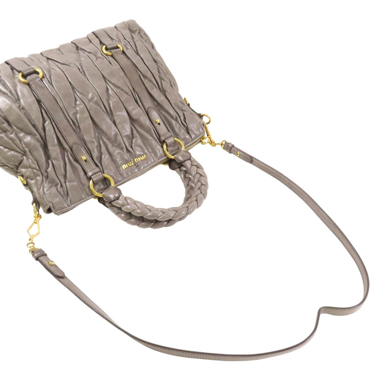 灰色 牛革 兩用包【MIU MIU 繆繆】-7