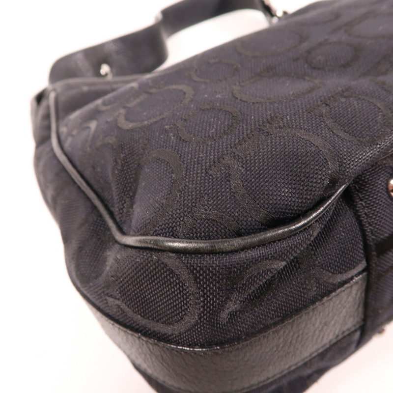 黑色 帆布 Gancini 肩背包【Salvatore Ferragamo 菲拉格慕】 EX-21/6843-7