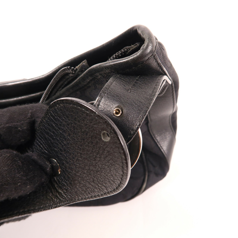 黑色 帆布 Gancini 肩背包【Salvatore Ferragamo 菲拉格慕】 EX-21/6843-9