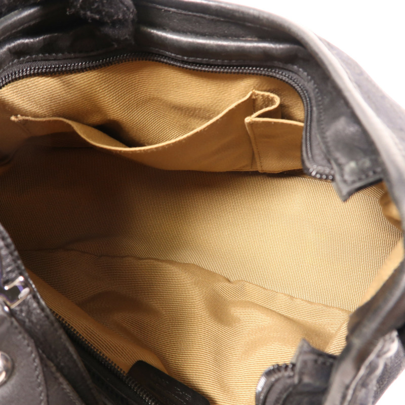 黑色 帆布 Gancini 肩背包【Salvatore Ferragamo 菲拉格慕】 EX-21/6843-11